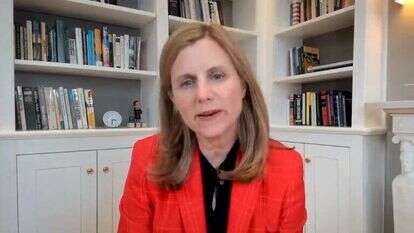 נשיאת אוניברסיטת פנסילבניה, ליז מגיל. | מסך מתוך חשבון הטוויטר של האוניברסיטה