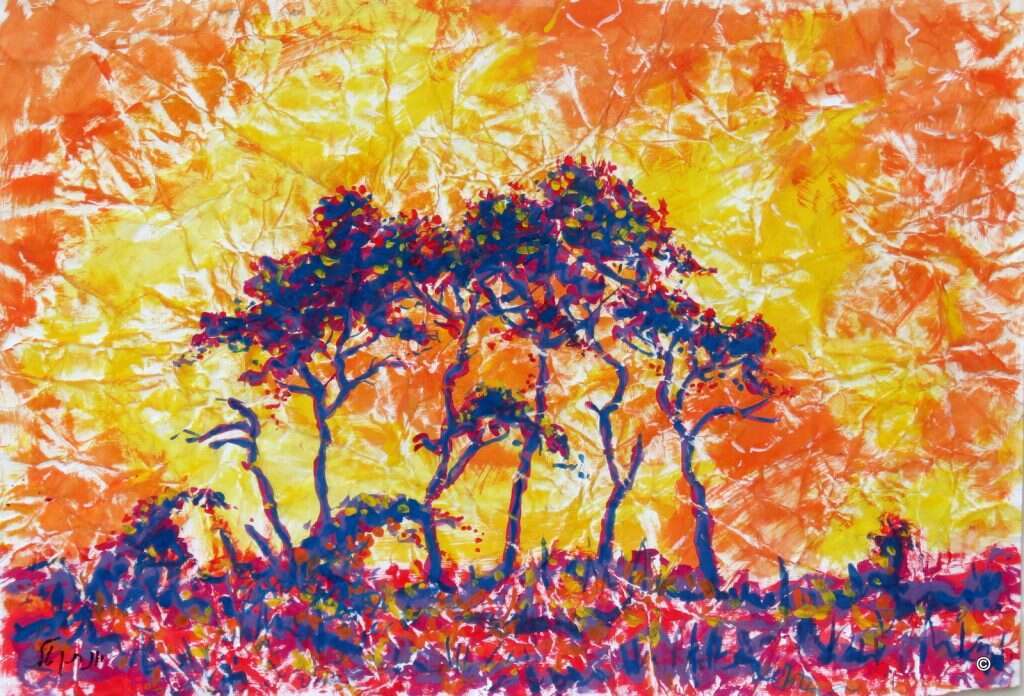 יונתן טל, "שקיעה על הרי ירושלים", 1990