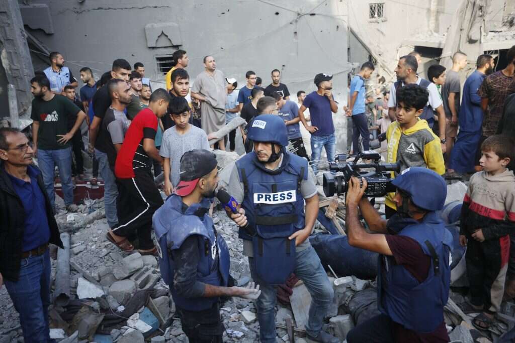 "היינו צריכים להטיל יותר ספק בסוגיית הרתעת חמאס". כלי תקשורת בעזה. | גטי אימג'ס