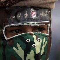 מורד חות'י באירוע הזדהות בחמאס. | EPA