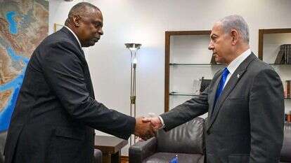 ראש הממשלה בנימין נתניהו ומזכיר ההגנה האמריקני לויד אוסטין. | קובי גדעון, לע"מ