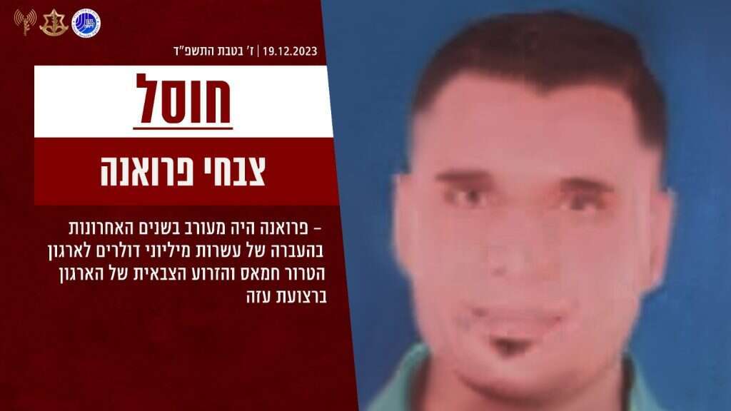 צבחי פרואנה, איש כספים של חמאס שחוסל ברפיח. | דו"צ צבחי פרואנה, איש כספים של חמאס שחוסל ברפיח. | דו"צ