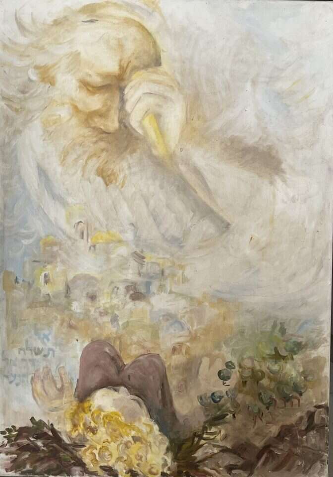 הדסה פרומן, "אל תשלח ידך אל הנער", שמן על בד, 2017 הדסה פרומן, "אל תשלח ידך אל הנער", שמן על בד, 2017