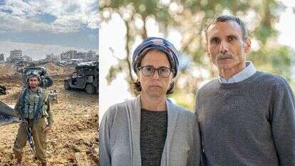 הוריו של אביעד פריג'ה. משמאל: פריג'ה בעת שירותו בצה"ל. צילומים: אריק מרמור ושמואל בוכריס