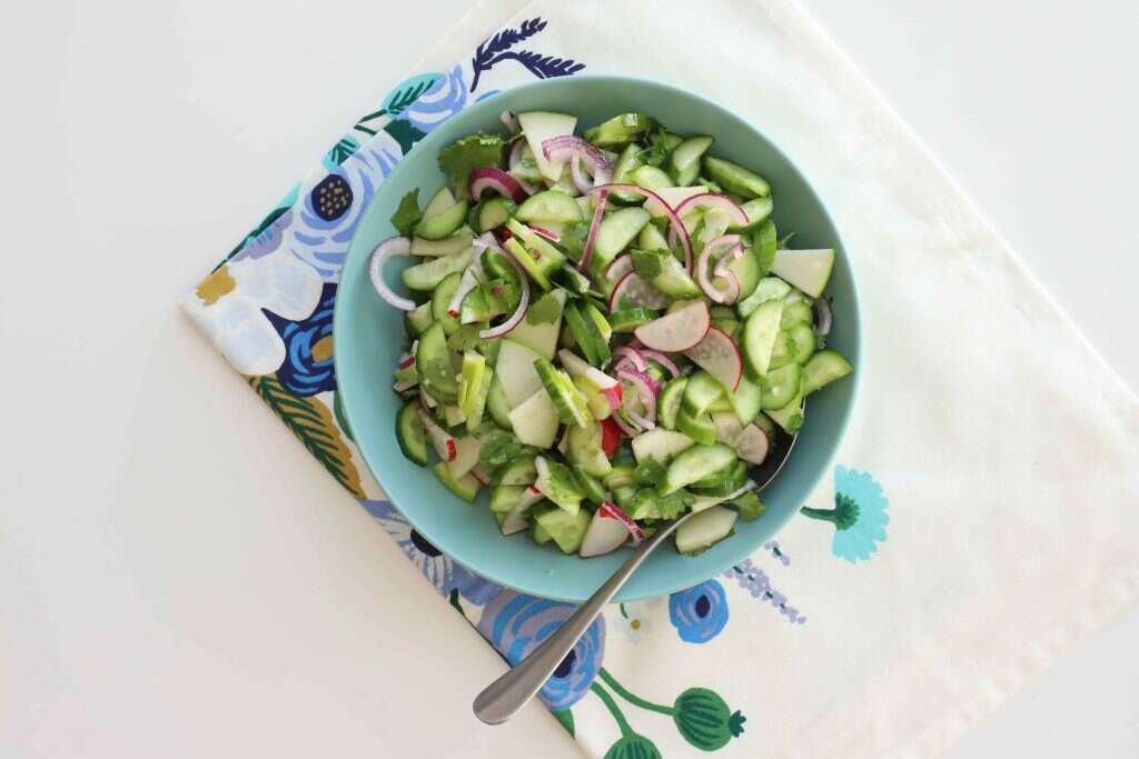 סלט מלפפונים, ג'ינג'ר ושום. | אפרת ליכטנשטט