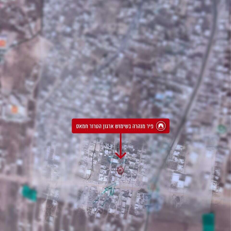 מפה של חמאס עם סימון פיר, שנתפסה על ידי אוגדה 36. | דו"צ