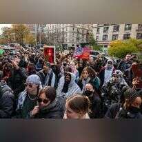 הפגנה פרו־פלסטינית באוניברסיטת קולומביה בניו־יורק. אילוסטרציה. | גטי אימג'ס