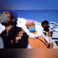 בני קהילת בני מנשה נוחתים בנתב"ג, 2021. | תומר נויברג, פלאש 90