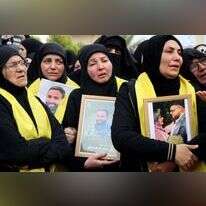 הלוויה של מפקדי החיזבאללה שחוסלו בסוף דצמבר. | AFP