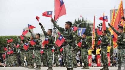 חיילים במצעד יום העצמאות הטאיווני , אוקטובר 2023. | אי.פי.איי