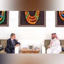 מזכיר המדינה האמריקני ויורש העצר הסעודי, שבוע אחרי מתקפת 7 באוקטובר. | איי.אף.פי