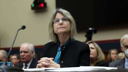 ד"ר סאלי קורנבלוט מעידה בפני הקונגרס על אנטישמיות ב-MIT. | גטי אימג'ס