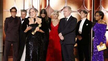 חברי הסרט "אופנהיימר" בטקס פרסי גלובוס הזהב 2024. | Sonja Flemming/CBS via AP