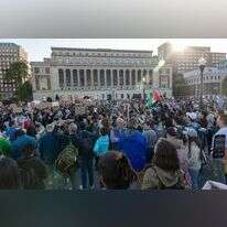 הפגנה פרו־פלסטינית באוניברסיטת קולומביה בניו־יורק. | אף.איי.פי