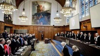 הדיון בבית הדין הפלילי הבינלאומי בהאג, בתביעה הדרום-אפריקנית נגד ישראל. | EPA