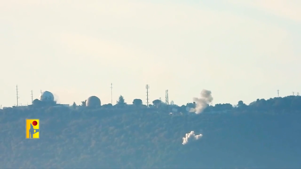 תיעוד פגיעה בבסיס צה"ל בהר מירון שהפיץ חיזבאללה. ארכיון