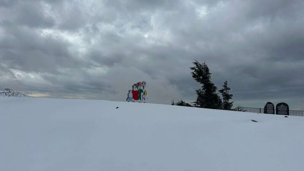 שלג במפלס העליון של אתר החרמון. | אתר החרמון