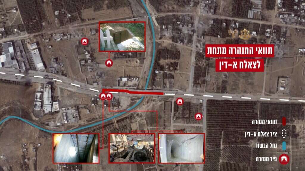 תוואי המנהרה מתחת לציר צאלח א-דין. דובר צה"ל