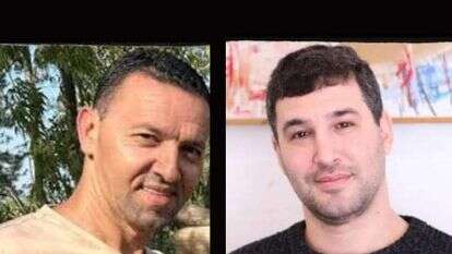 יוסי שרעבי ואיתי סבירסקי הי"ד, שנרצחו בשבי חמאס. צילומים: מטה משפחות החטופים