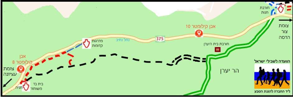 מפת שביל הקיסר. | באדיבות החברה להגנת הטבע