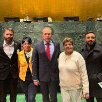 שגריר ישראל לאו"ם גלעד ארדן עם רחל אדרי מאופקים