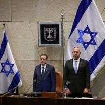 נשיא המדינה יצחק הרצוג (שמאל) ויו"ר הכנסת אמיר אוחנה. | נועם מושקוביץ/דוברות הכנסת