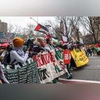 הפגנה פרו־פלסטינית בניו־יורק. | גטי אימג'ס