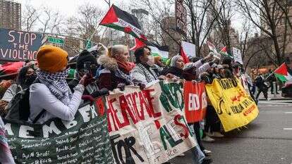 הפגנה פרו־פלסטינית בניו־יורק. | גטי אימג'ס