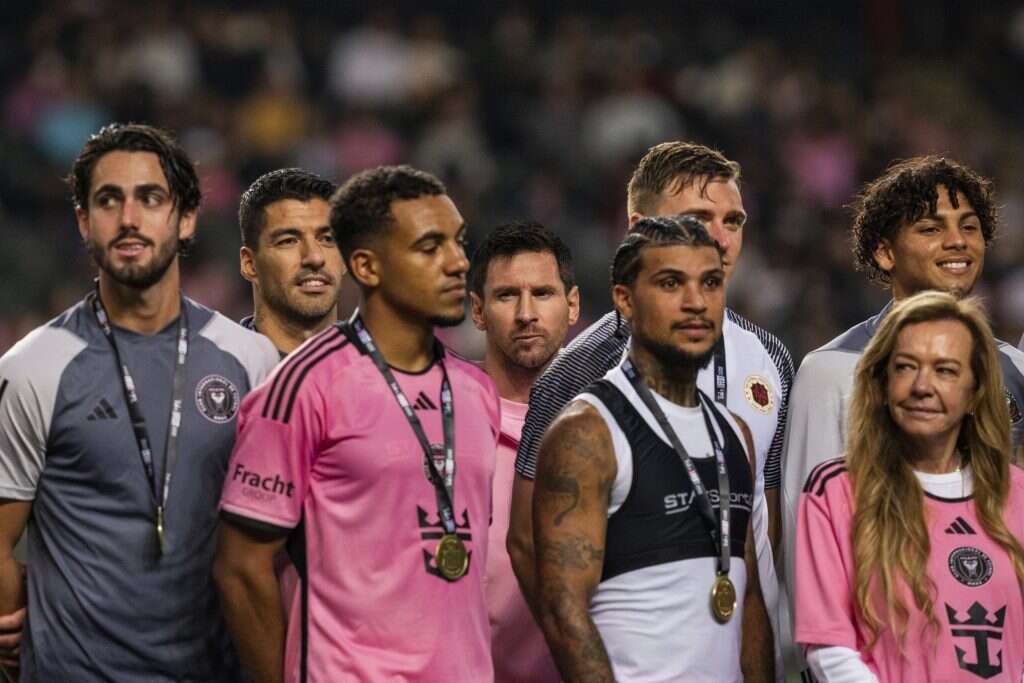 שחקני אינטר מיאמי לאחר המשחק. | Louise Delmotte, AP