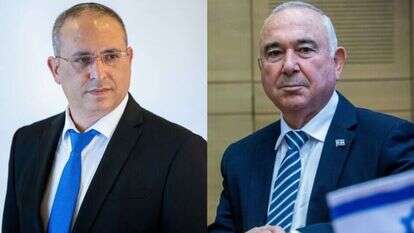 חברי הכנסת אלי דלל (מימין) ואליהו רביבו. צילומים: יונתן זינדל, פלאש 90