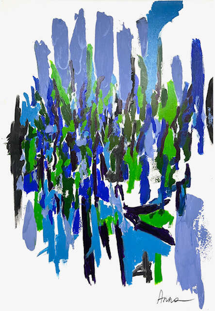 אנה עייש, "בדיאלוג עם הטבע", אקריליק על בד, 2021. מתוך תערוכת היחיד "אנה עפה" בחלל לאמנות, פרישמן 46 ת"א אנה עייש, "בדיאלוג עם הטבע", אקריליק על בד, 2021. מתוך תערוכת היחיד "אנה עפה" בחלל לאמנות, פרישמן 46 ת"א