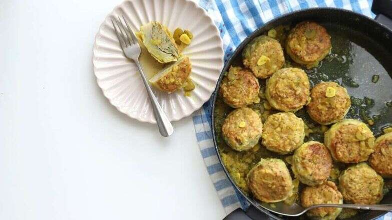 תחתיות ארטישוק ממולאות בקציצות דגים. | אפרת ליכטנשטט