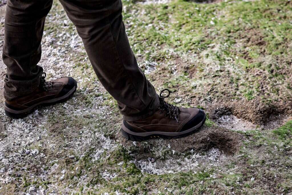 העקבות שהתגלו בחוף הים במרוקו. | FADEL SENNA, AFP