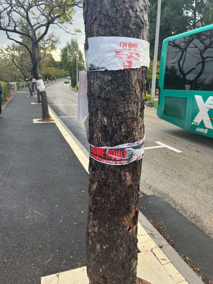 השחתת תמונות חטופים בקמפוס באוניברסיטה. | אם תרצו