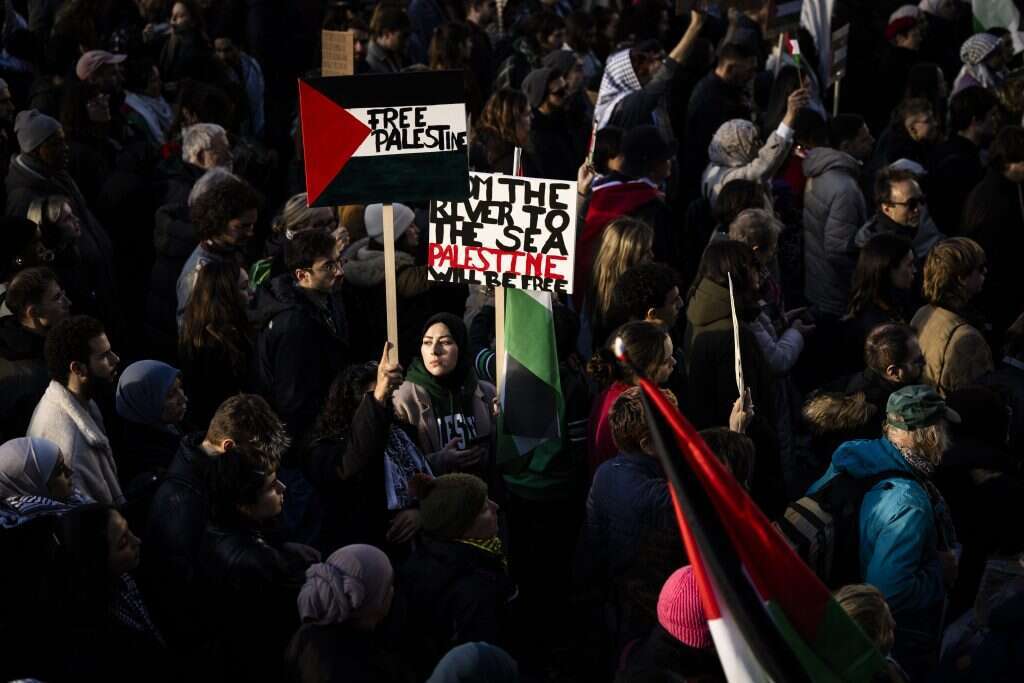 הפגנה אנטישמית בשוויץ, ינואר 2024. | EPA