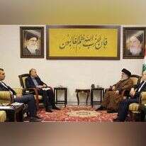 פגישה בין מנהיג חיזבאללה חסן נסראללה לשר החוץ האיראני חוסיין אמיר-עבדולאהיאן. | משרד החוץ האיראני, AP