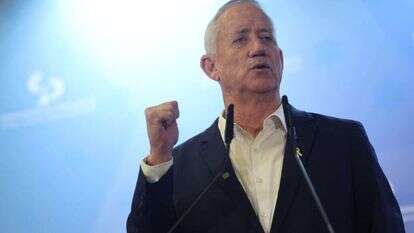 בני גנץ בוועידת הנשיאים, היום. | Yonatan Sindel/Flash90