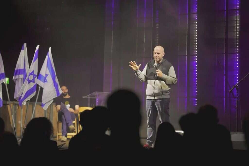 חנוך דאום בכנס המילואימניקים, אמש. | יוסף מזרחי