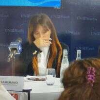 איילת סמרנו, אמו של יונתן סמרנו בוועידה בז'נבה. | מסך