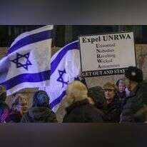 הפגנה נגד אונר"א בירושלים, בחודש שעבר. | Mahmoud Illean, AP
