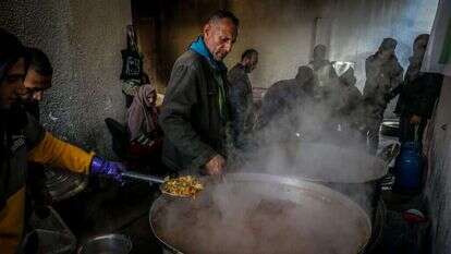 חלוקת מזון בשפע ברחובות רצועת עזה. | עאבד ראחים חאטיב, פלאש 90