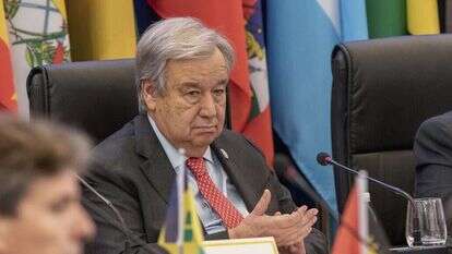 מזכ"ל האו"ם, אנטוניו גוטרש. | Lucanus Ollivierre, AP מזכ"ל האו"ם, אנטוניו גוטרש. | Lucanus Ollivierre, AP