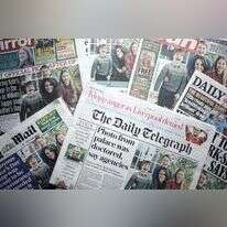 שערי העיתונים בבריטניה מציגים את התמונה הערוכה של הנסיכה קתרין ומשפחתה. | EPA