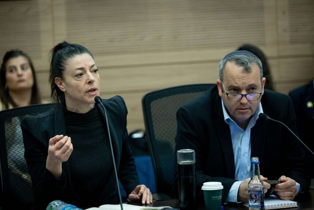 חברי הכנסת מרב מיכאלי וגלעד קריב בוועדה, היום. | יונתן זינדל, פלאש 90