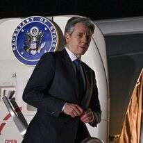 מזכיר המדינה האמריקני אנתוני בלינקן נוחת בג'מייקה. | AFP