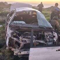 הרכב שנפגע בתאונת הדרכים הקשה סמוך לגבעת אסף בבנימין הרכב שנפגע בתאונת הדרכים הקשה סמוך לגבעת אסף בבנימין