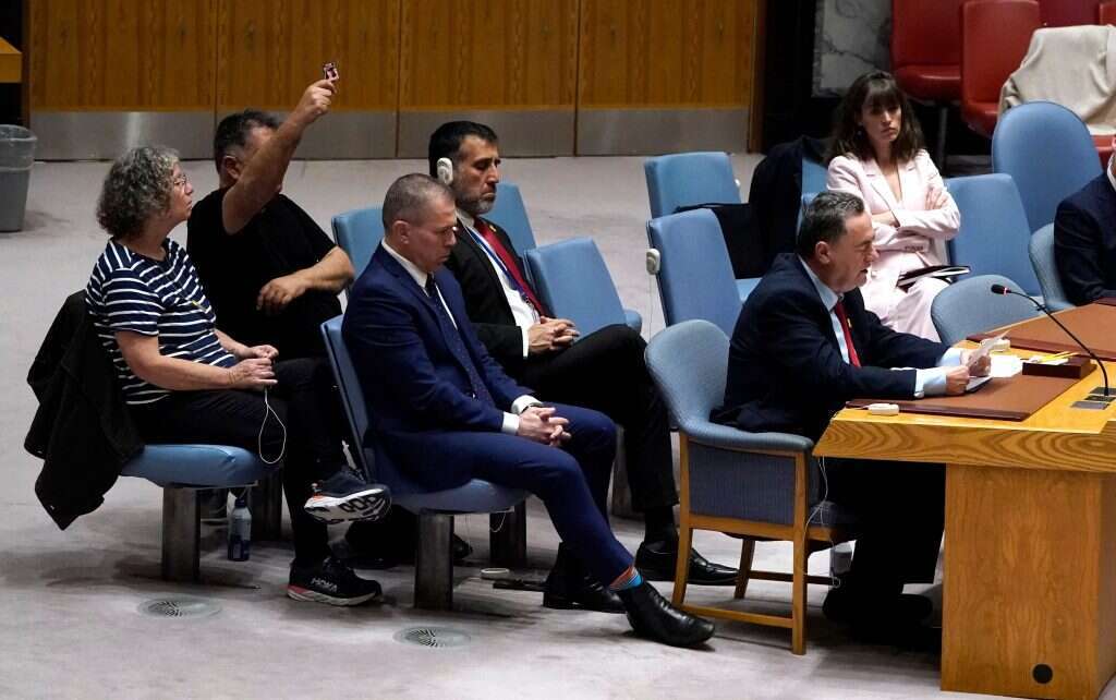 הדיון באו"ם בהשתתפות משפחות החטופים. | איי.אף.פי