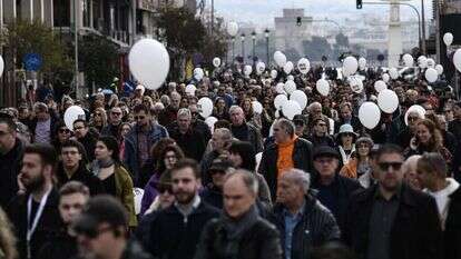 צעדת זיכרון לשואה בסלוניקי, היום. | AFP