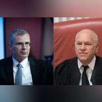 השר יריב לוין והשופט עוזי פוגלמן. צילומים: פלאש 90