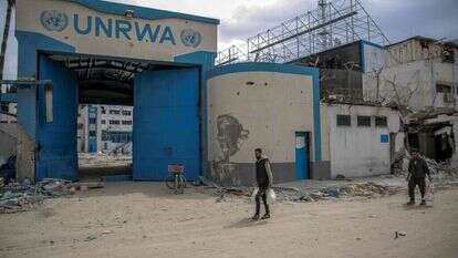 מבנה של אונר"א בעזה. | AFP